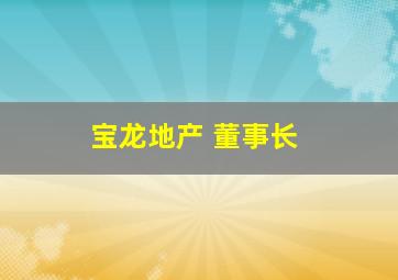 宝龙地产 董事长